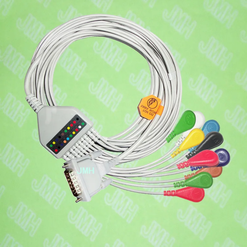 

Use for 15PIN Schiller,Futuremed,Cardiette,Astron,BTL,EKG Machine the One-piece 10 leads cable and Snap leadwires,IEC or AHA