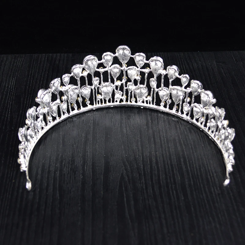 Trendy Vintage Silver Color Crown Baroque Full Crystal Tiara For Bride Wedding Princess Fashion Headdress Hair AccessoriesHG-095 | Украшения