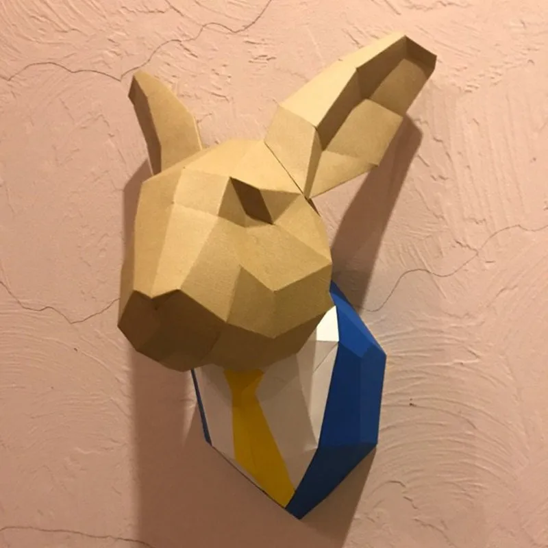 30 минут полная DIY 3D подходящая бумажная скульптура кролик поделка головоломка
