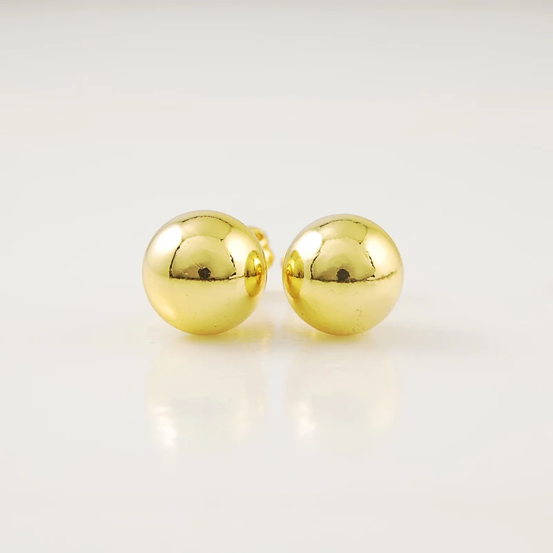Чисто золотые серьги 6 мм модные женские ювелирные изделия высокого качества 24K GP
