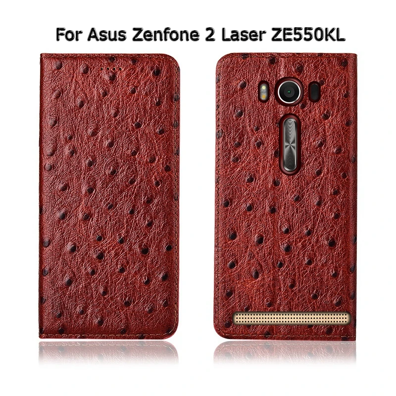 Чехол из натуральной коровьей кожи с текстурой страуса для Asus Zenfone 2 Laser ZE550KL ZE601KL
