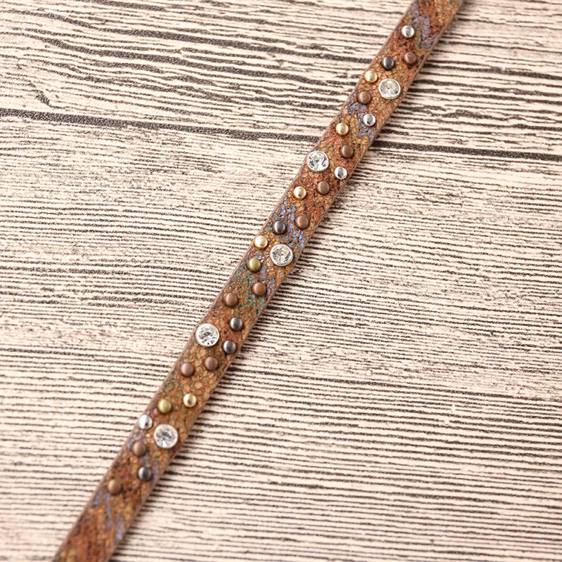 Женский многоуровневый браслет STRATHSPEY из натуральной кожи с заклепками и