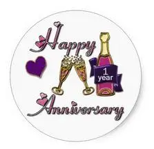

1.5inch 1st. Anniversary Classic Round Sticker