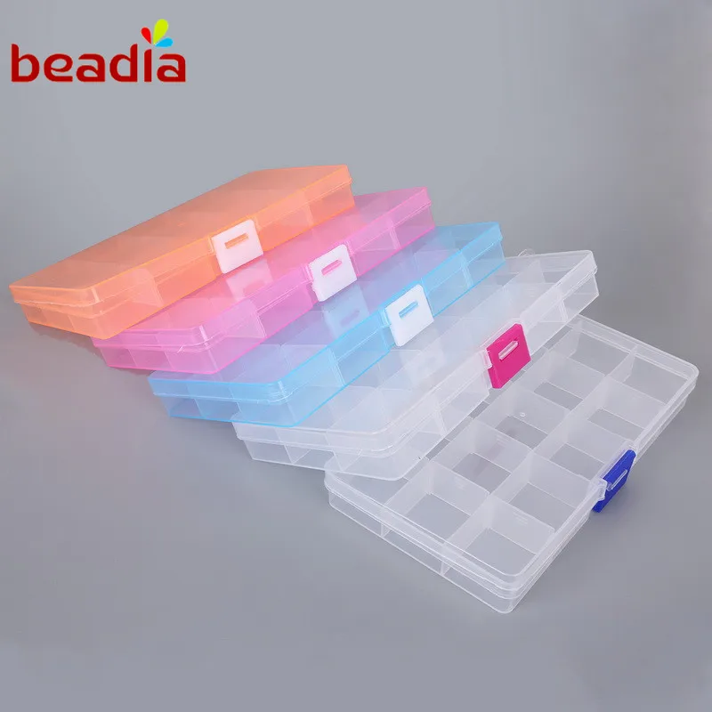 Регулируемая прозрачная шкатулка для ювелирных изделий 10 ячеек 17 4*9 8*2 2 см |