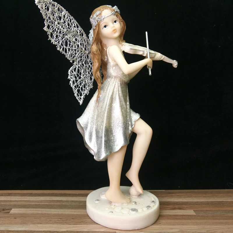 Волшебные садовые фигурки Angel Statues Love Music Girl Flower из смолы домашний декор свадебные