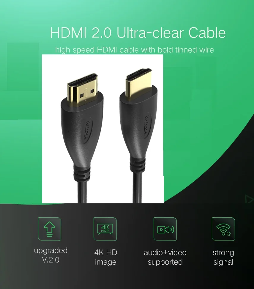 Кабель совместимый с HDMI штекер 1 м 2 3 5 4k 3D 60 кадров в секунду позолоченный кабель