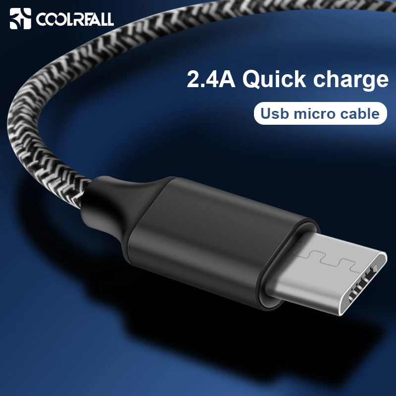 Микро USB кабель Coolreall 2 4 А для быстрой зарядки и синхронизации данных Samsung Huawei Xiaomi