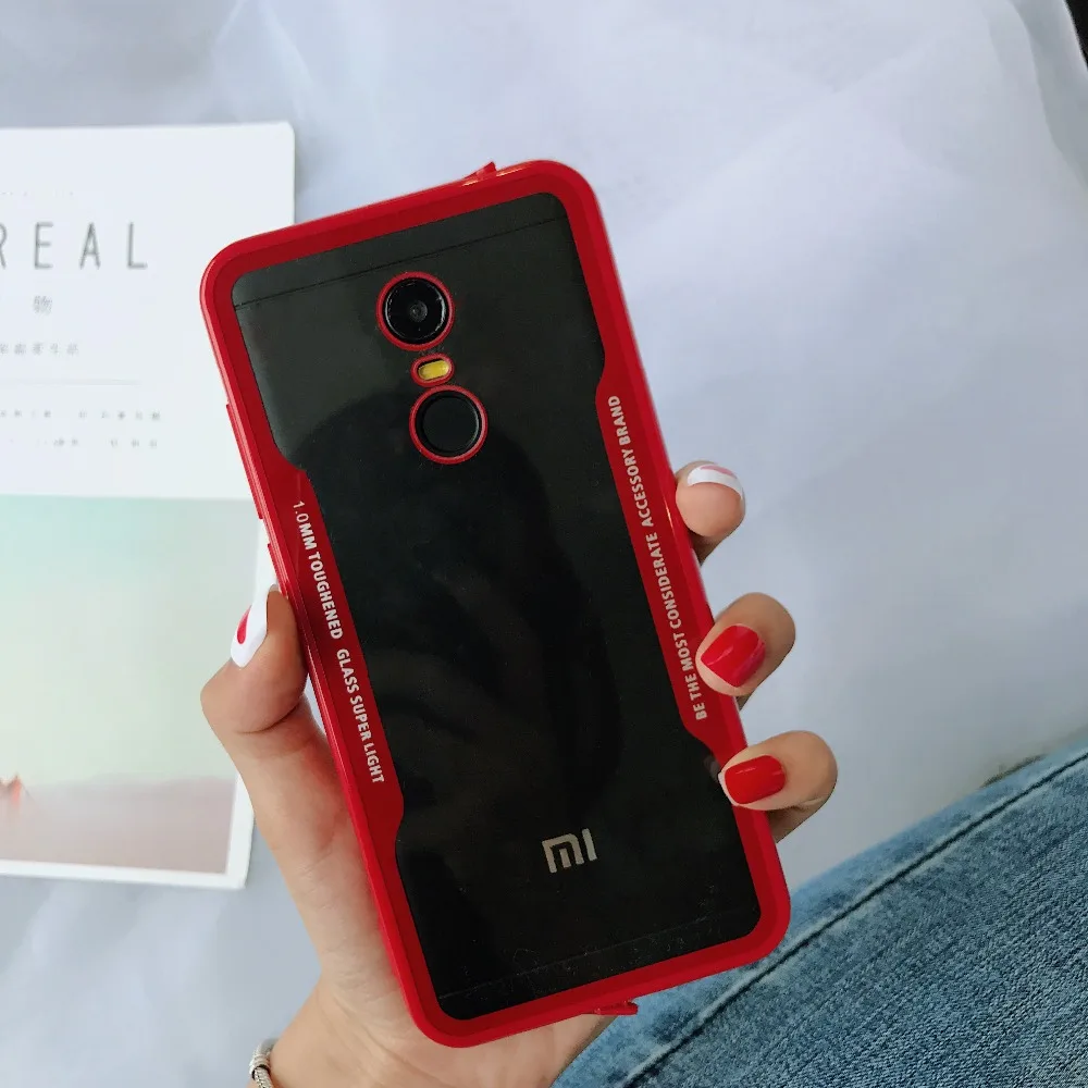 Redmi Note 4 5 4x Acrylic Glass Protective Phone Case For Xiaomi 8 5x 6x TPU Frame Hard Back Cover Max 2 Mix 2S | Мобильные телефоны
