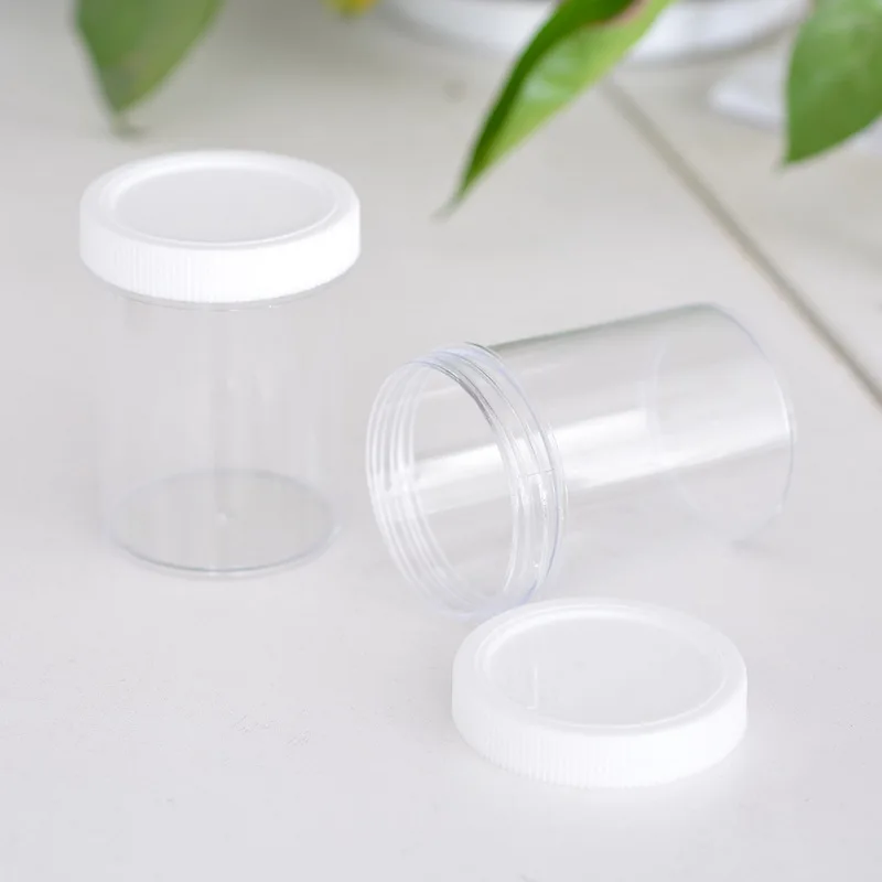 Hoomall 1PC 120ml White Cover Supplies Widemouth Bottle Storage Transparent Jar Plastic Party Packaging Box Case | Дом и сад