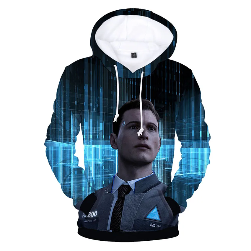 Толстовка с капюшоном Detroit Become Human 3D печать мужская унисекс уличная Женская Хип