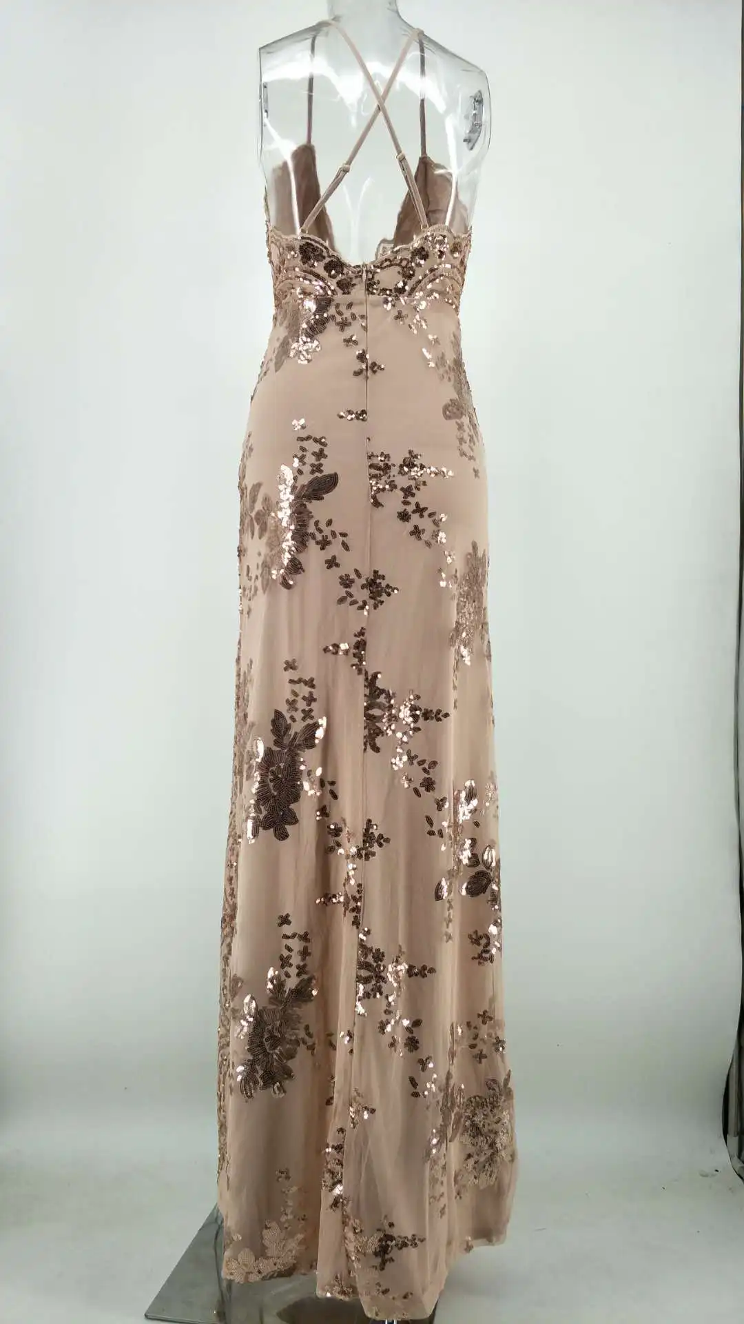 Robe De Soiree YIDINGZS сексапильное вечернее платье с блестками, женские вечерние платья с открытой спиной и перекрестными ремешками