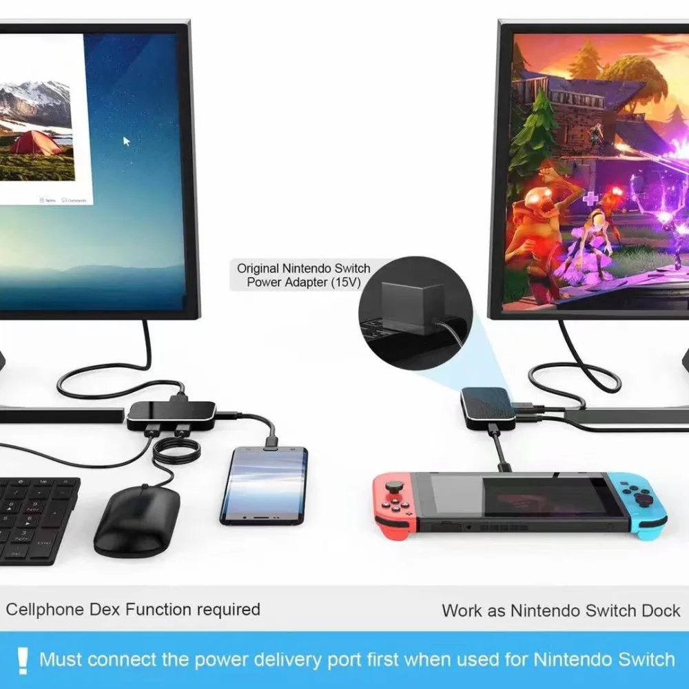 Док станция типа C для Hdmi 4K USB 3 0 5 в 1 Тип 4USB c к HDMI @ 60 Гц с 100 Вт PD питание порта