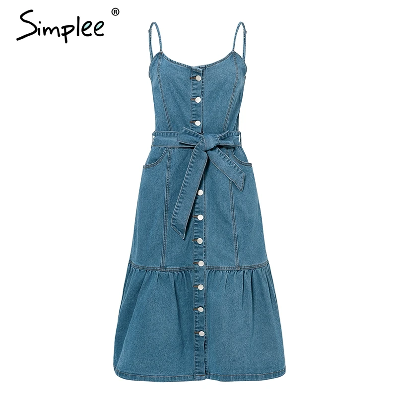 Просто элегантно голубое джинсовое длинное платье для женщин на тонких