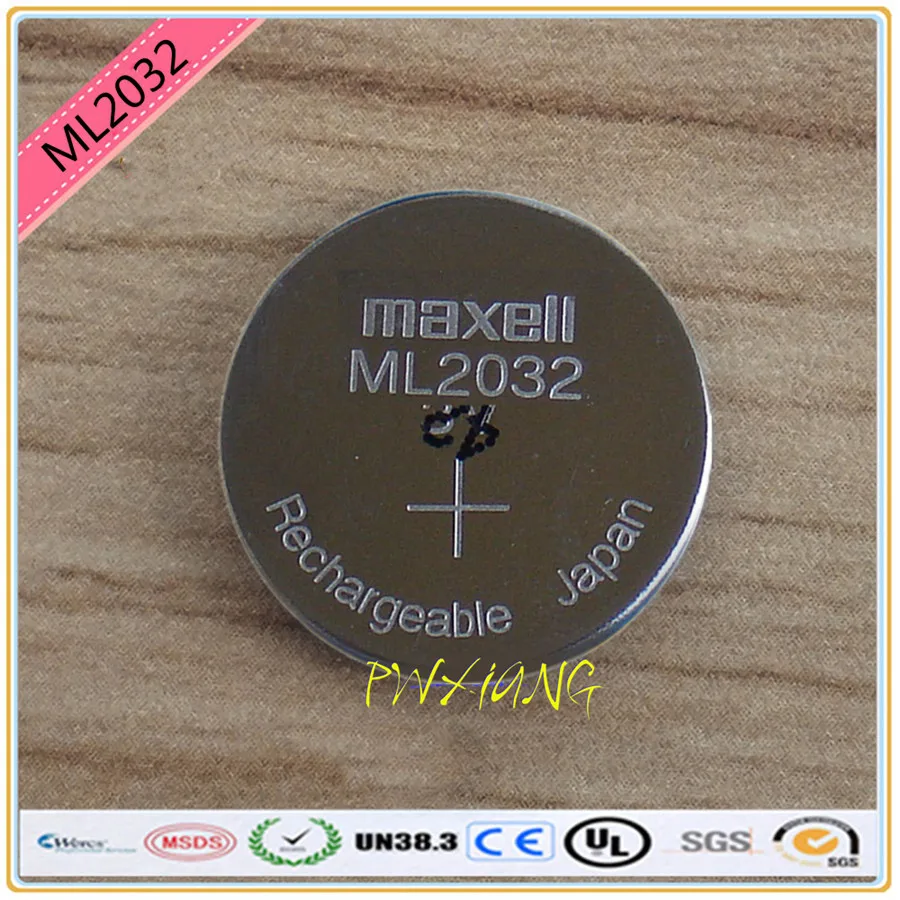 

high-quality 2PCS/LOT New Original Maxell ML2032 3V Rechargeable lithium battery button cell button batteries (ML2032)