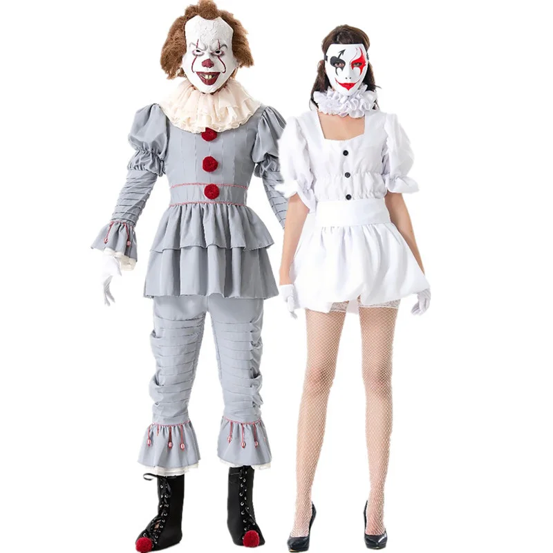 Stephen King's It Pennywise, карнавальный костюм для взрослых, унисекс, женский, террор, клоун, костюмы на Хэллоуин для мужчин, маска для взрослых, хит, новинка