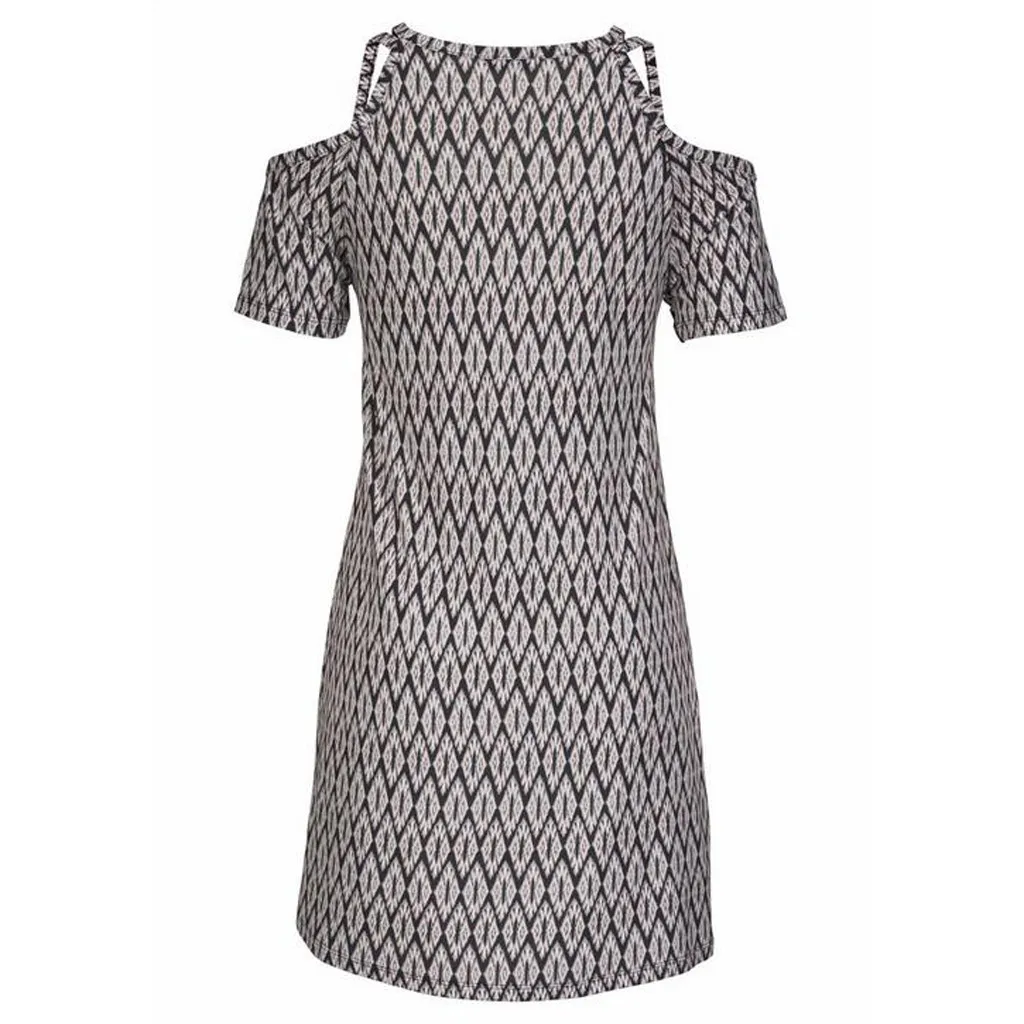 Женские платья на весну и лето, Vestidos, женское платье с v-образным вырезом, с принтом, с коротким рукавом, повседневное мини пляжное платье, сарафан