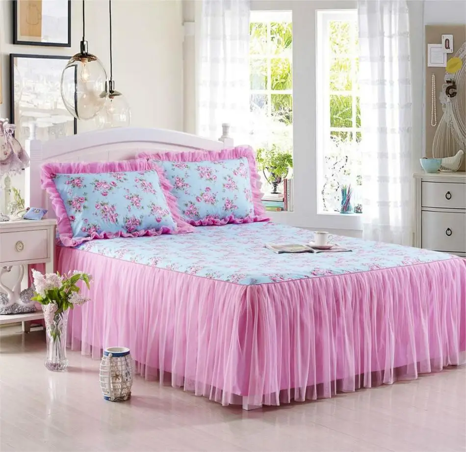 Реактивная печать цветок постельное белье хлопковое юбка полный близнец