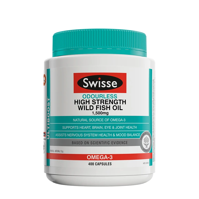 SWISSE ULTIBOOST без запаха высокопрочные дикие рыбьи жиры 1500MG 400 шапки|Большие и