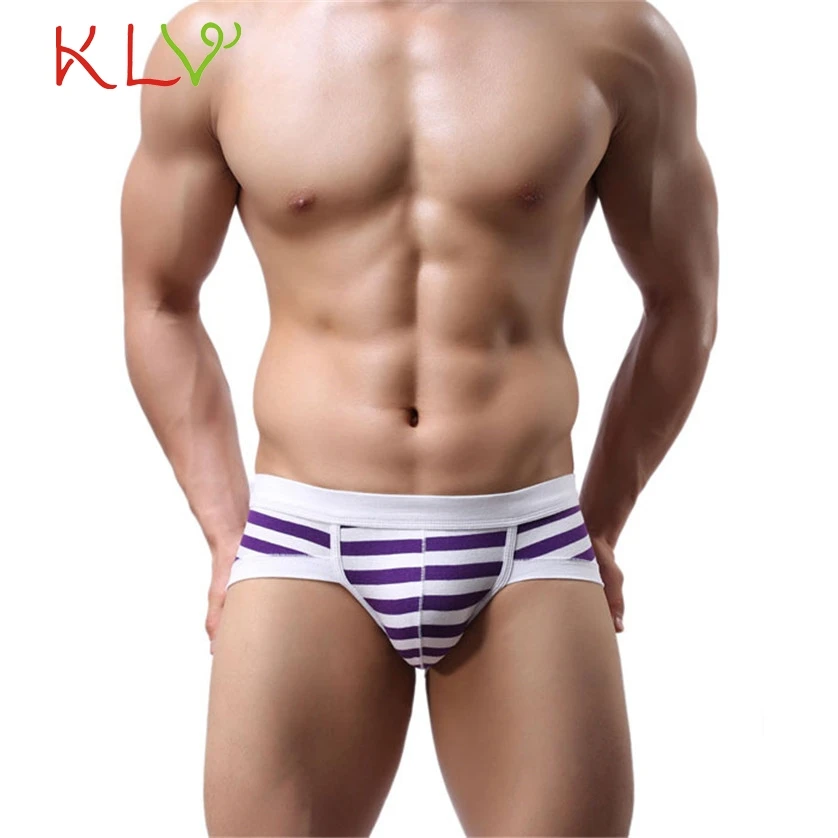 Высокое качество 2017 мужское сексуальное Полосатое хлопковое нижнее белье