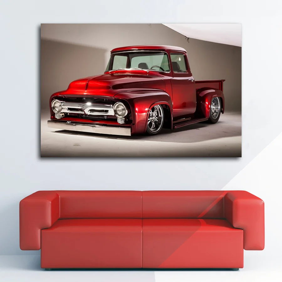 1956 F100 пикап уличный стержень популярный США Классические автомобили настенные
