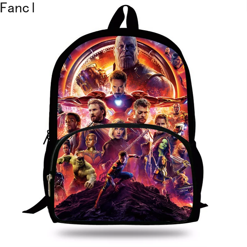 16 дюймов крутой рюкзак Thanos Avengers для школы мальчиков Книжная сумка Infinity War детей и