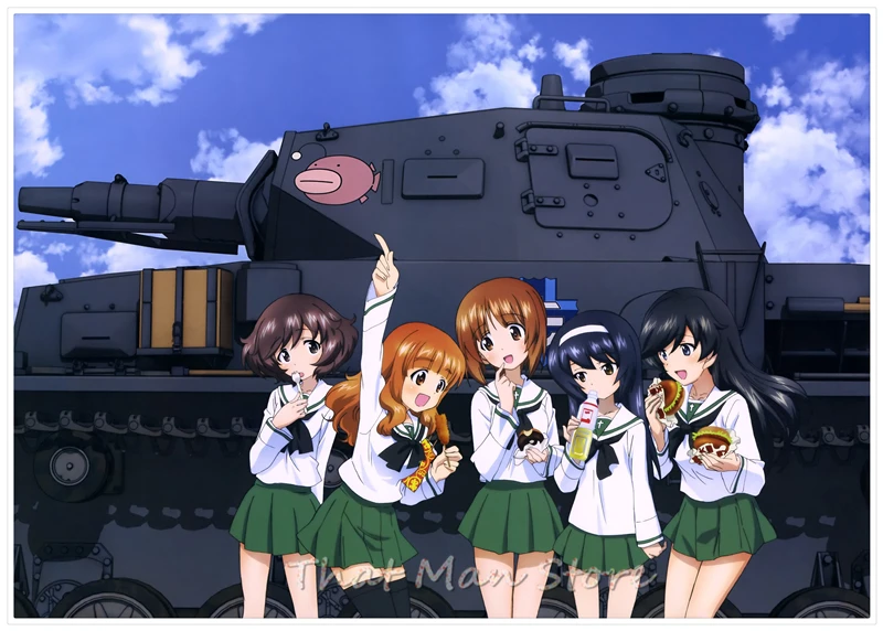 Темный хаки Обувь для девочек унд PANZER плакат прозрачное изображение наклейки на стену украшения дома хорошее качество принты белая крафт-бумага 42X30 см - Цвет: Темный хаки