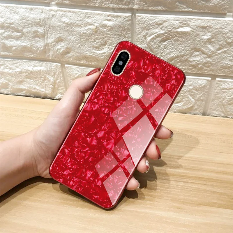 Для Xiaomi Redmi Note 5 Чехол роскошные закаленное стекло Жесткий Мягкий рамки