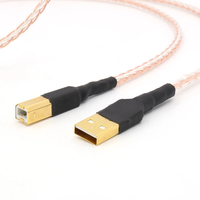 8cu USB медь + серебряный Соединительный кабель с позолоченным золотым соединением аудио цифровой кабель|cable