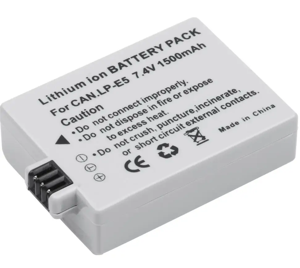 1 battery LP-E5 аккумулятор 1500 мАч+ зарядное устройство для CANON EOS 450D 500D 1000D EOS Rebel XSi EOS Rebel XS Kiss X3, Kiss X2, Kiss F Rebel XS - Цвет: 1 battery