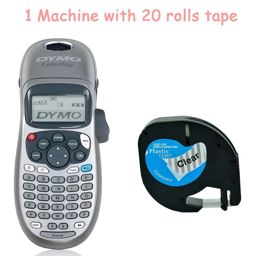 Compatible for Dymo LT-100H Handheld Label Printer for Dymo Letratag label refills LT 12267/91200/91201/91202/91203/91204/91205 - Цвет: Set E3
