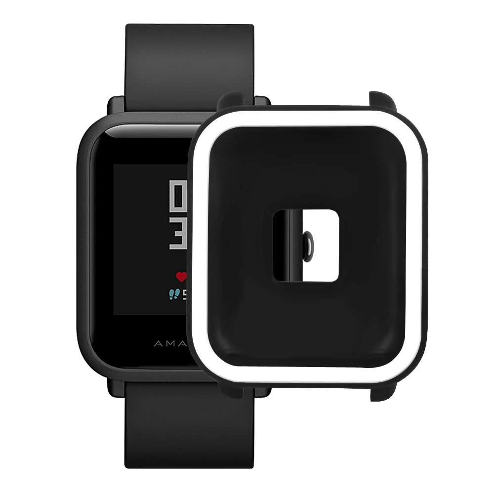 LETSGR Fashion Soft Silicone Protective Case Cover for Amazfit Bip Youth Watch Double Color Full Frame Xiaomi |