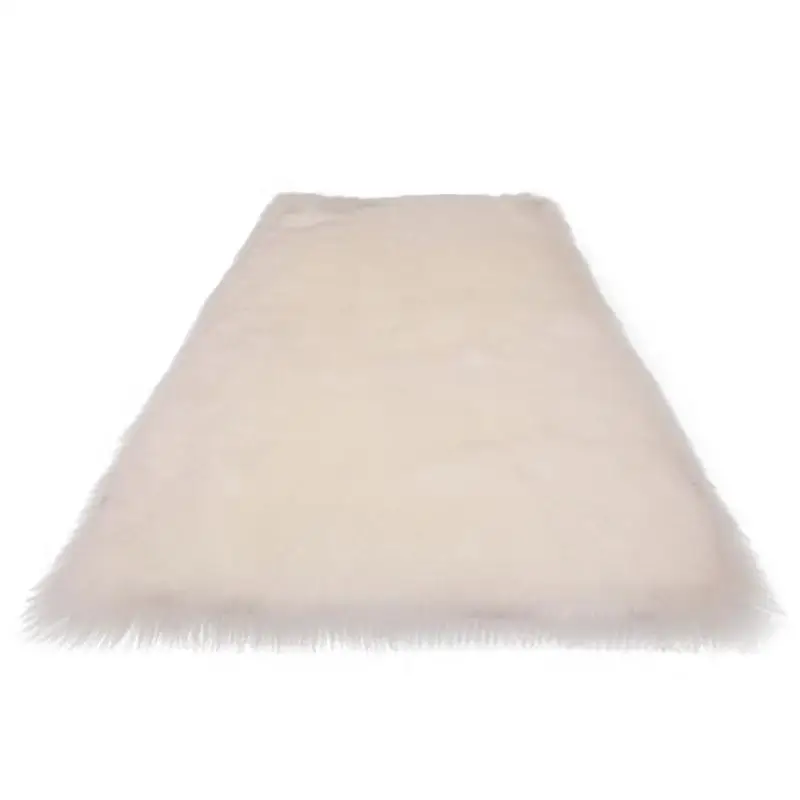 White 60*120 Белые Шерстяные прикроватные ковры для спальни, коврики из искусственной шерсти, плавающие оконные коврики с длинными волосами для гостиной, оконные коврики - Цвет: White