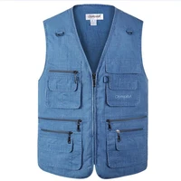new photography vests man cotton casual wasitcoat for men vest with many pockets summer for men zipper regular mens sweatshirts