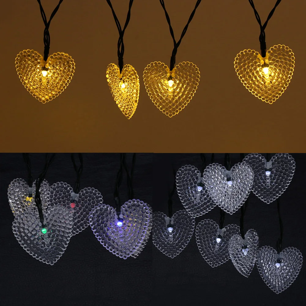 

Love Heart Shape Solar Led Light Waterproof Festival Party Atmosphere Home Garden Lawn Tree Bush Fence Outdoor Yard Decorative