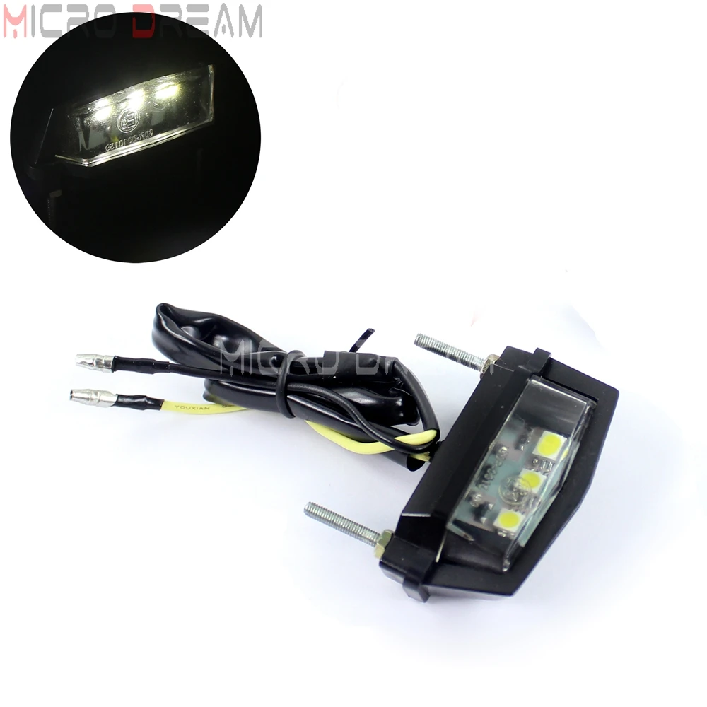 

E-mark Approval Motorcycle Licence Number Plate Lights SMD Lamp Black for Street Bike Scooter Trike ATV Quad Universal