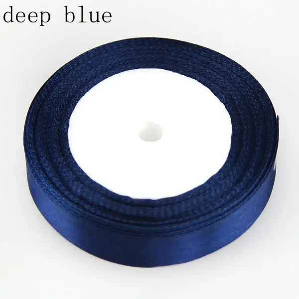 Deep Blue 22 м/рулон) ширина 10 мм горячее предложение! Лучшая цена одна сатиновая подарочная лента упаковочная для украшения дома и свадьбы 29 цветов - Цвет: Deep Blue