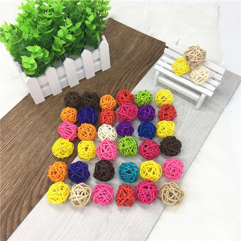 21 шт./партия 3 см плетеная мебель из ротанга шары Патио Сад Рождественский