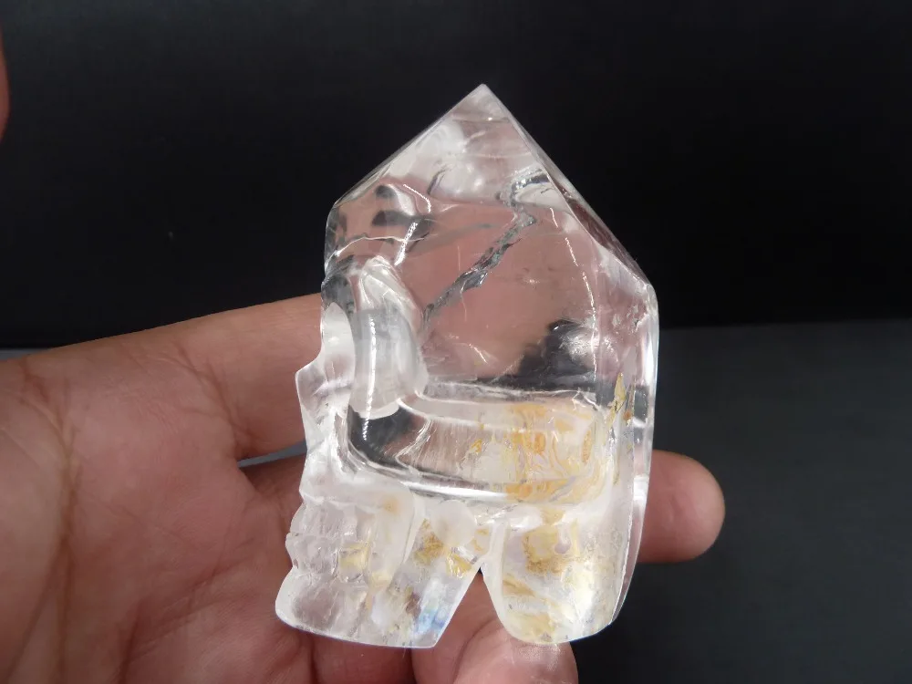 183g NATURAL QUARTZ CRYSTAL carved SKULL T1209 | Дом и сад