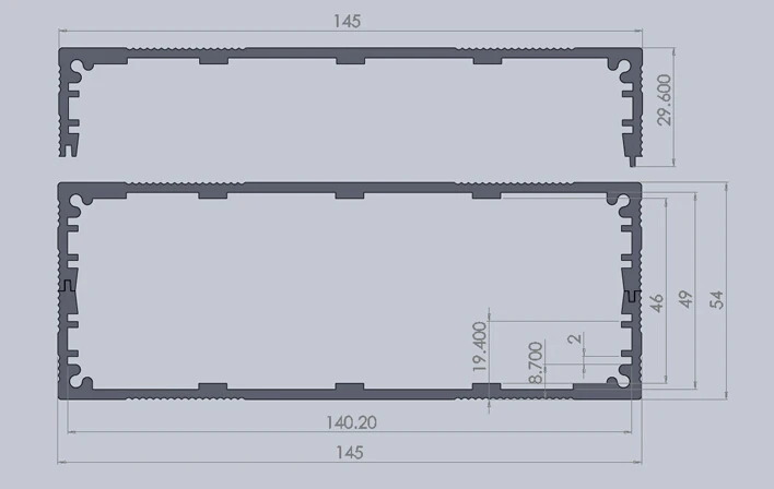 2 шт. алюминиевый корпус для электроники 145x54x200 мм | Обустройство дома