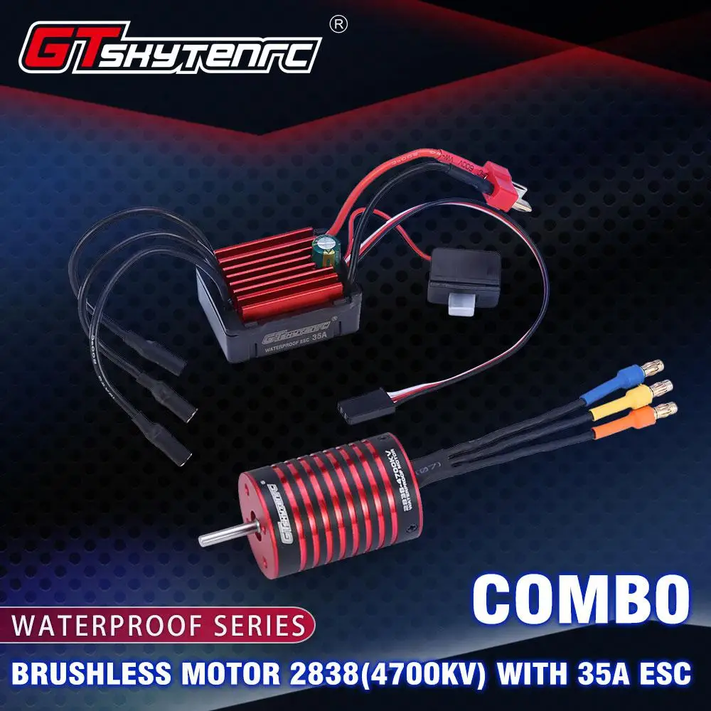 LeadingStar GTSKYTENRC Combo 2838 3700KV 4700KV бесщеточный мотор w/35A ESC для HSP Tamiya Axial 1/16 1/12 RC