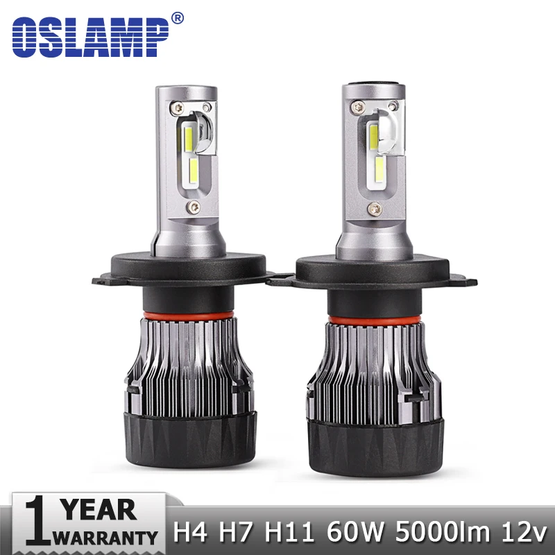 Oslamp мини H4 H7 H11 60 Вт светодио дный фар автомобиля луковицы Здравствуйте lo луч 12 В 24