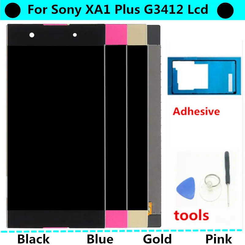 ЖК дисплей 5 дюйма для Sony Xperia XA1 Plus G3412 G3416 G3426 G3421 с сенсорным стеклом дигитайзер в
