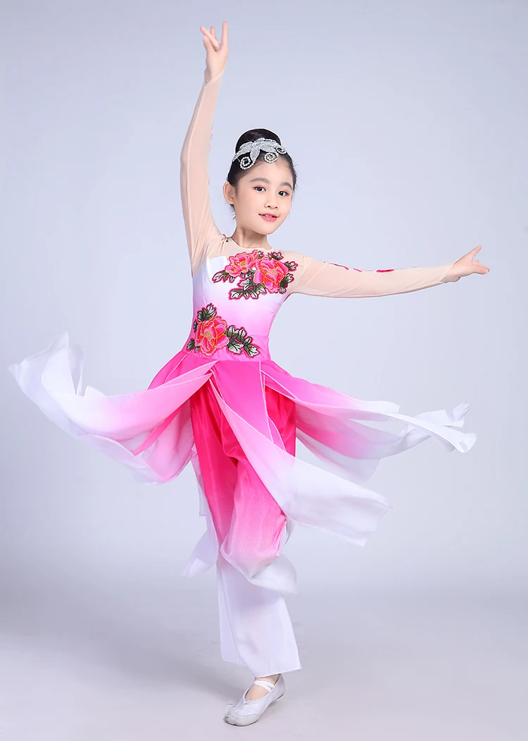 Children Jasmine Classic Dance Adult Umbrella Yangge Performance National Stage Clothing New Square Girl | Тематическая одежда и