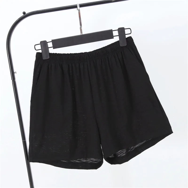 Летние женские шорты эластичные бамбуковые хлопковые для сна свободные