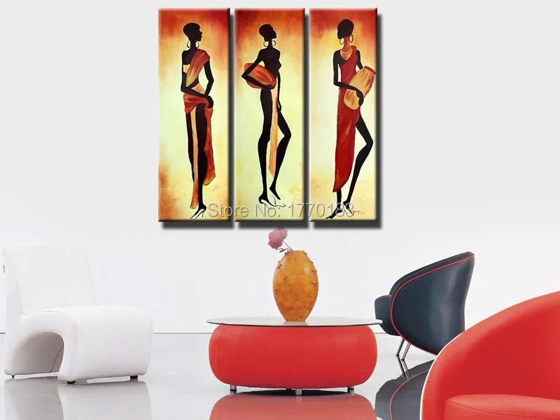 Ручная роспись африка женщины абстрактная живопись на холсте современный стены