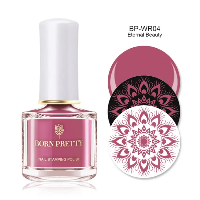 Eternal Beauty Лак для ногтей BORN PRETTY Увядшая роза 6 мл фиолетовый розовый штамп для ногтей лак для ногтей - Цвет: Eternal Beauty