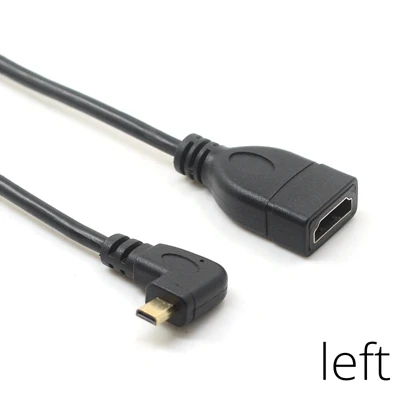 Left Вверх вниз вправо влево Угловой Micro HDMI к HDMI адаптер «Папа-мама» Разъем 10 см для HDTV Тип D hdmi micro hdmi угол кабеля - Цвет: Left