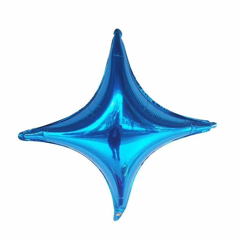 6pcs blue 6 шт., 24 дюйма, четырехконечные Звездные воздушные фольгированные шары, украшения для дня рождения, для взрослых, счастливые свадебные украшения, Globos, товары для дома, вечерние шары - Цвет: 6pcs blue