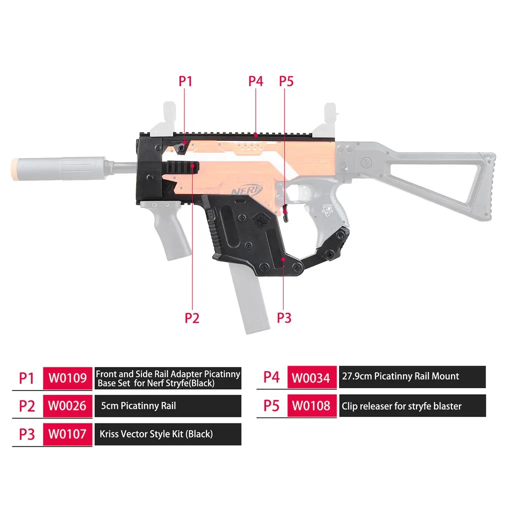 Рабочий STF-W004-8 H стиль Крисс векторные комплекты аксессуаров Набор для Nerf N-Strike Elite