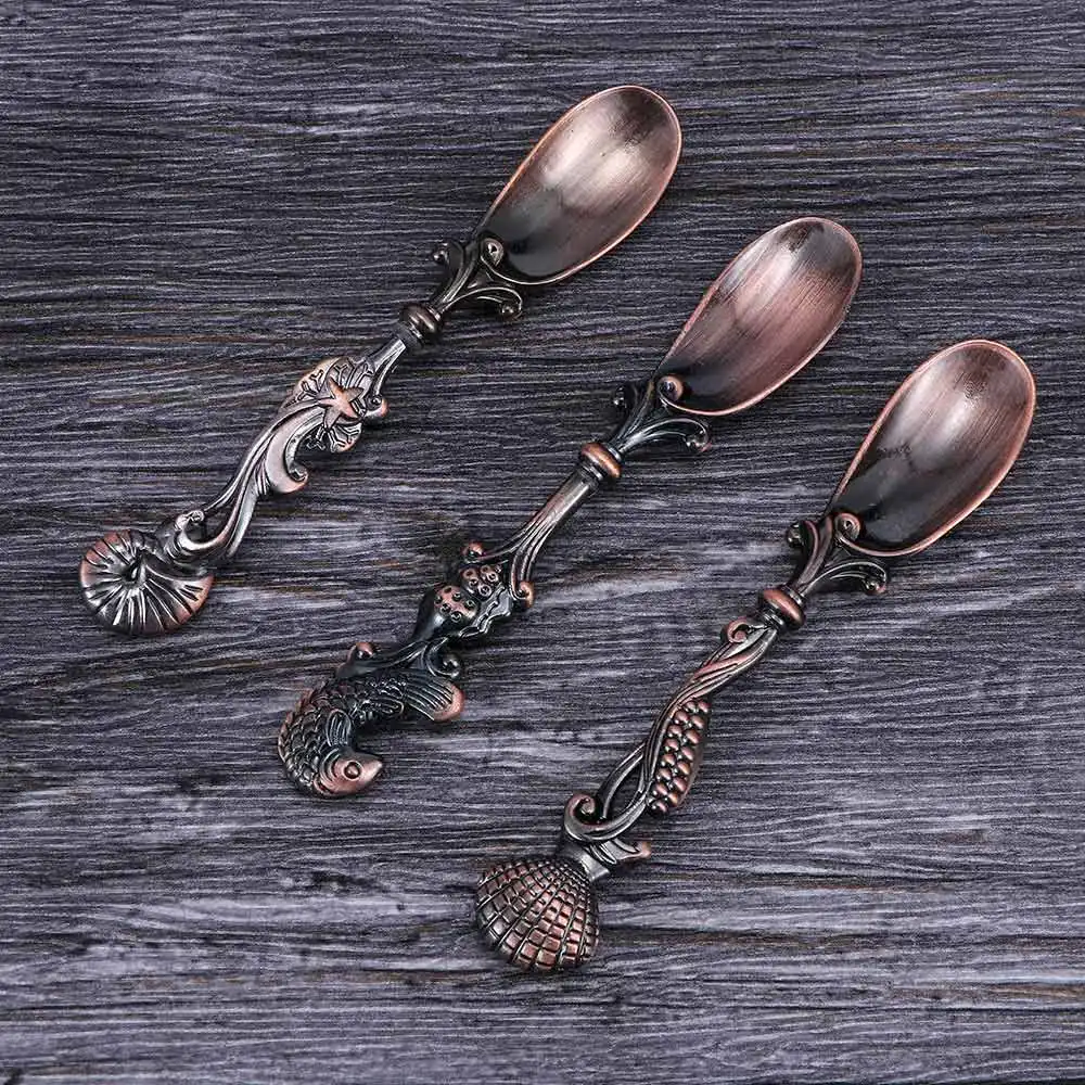 3 шт./компл. ретро-ложка в форме раковины океана ложка для перемешивания кофе чая